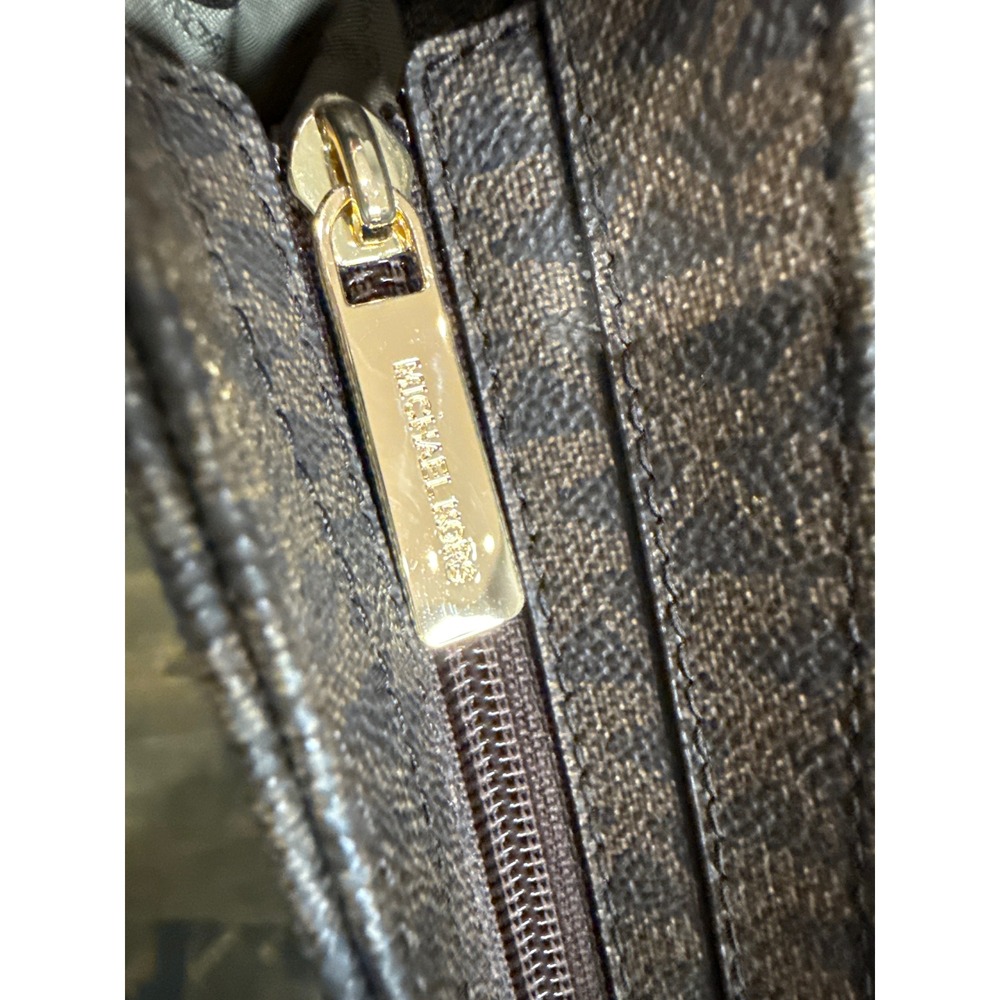 Michael Kors Jet Set Large Crossbody Bag Brown MK Signature Logo 35T8GTTC9B - Picture 7 of 11